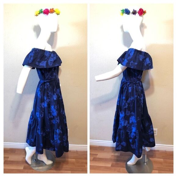 Kate Spade Hibiscus Off the Shoulder Cotton Dress - Picture 3 of 8